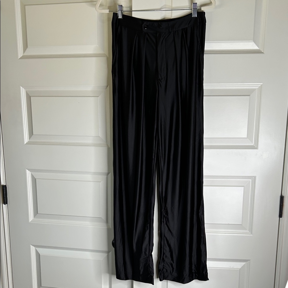 Womens satin wide leg trouser
